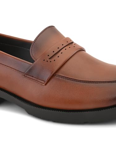 Image of STANPHORD Men Formal Penny Loafer Shoes | PU Slip-On Moccasins | Cushioned Anti-Slip | Office Business Casual (TPSL 25020)