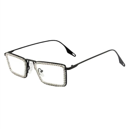 Lunettes de soleil de luxe strass scintillants monture fine