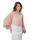 BEAUTELICATE Capa de Chiffon para Mujer con Mangas Estolas Chales para Vestidos de Noche Novia y Fiestas-Rosa Rubor
