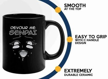 Anime Lover Coffee Mug 11oz Black -Devour Me Senpai - Weaboo Movie Lover Men Hobby Kawaii Anime Fans Merch Lover Manga Otaku Japanese Art Boy Teen Girl image 5