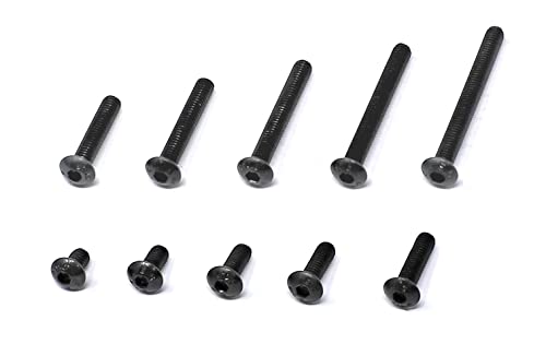Iexcell 450 Pcs M4 X 6/8/10/12/16/20/25/30/35/40 Alloy Steel 10.9 Grade Hex Socket Button Head Cap Screws Bolts Nuts Assortment Kit, Black Oxide Finish #TOP2