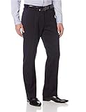 Lee Men's Stain Resistant Relaxed Fit Flat Front Pant, Black, 30W x 32L