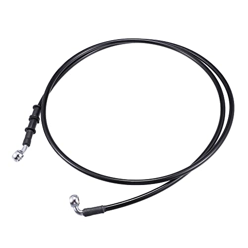 Image of X AUTOHAUX 170cm AN3 M10 Car Brake Line Oil Hose Pipe Fitting 28° 90° Black