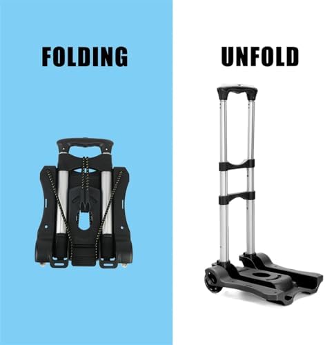Folding Trolley Cart - Portable Hand Sack Two-Wheel Heavy Duty Luggage Carrier for Home, Travel, Shopping, Camping, Festival & Garden