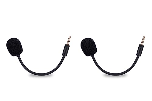 2 Pack Replacement Game Mic for Razer Kaira Pro Headset on PC/ PS4/ PS5/ Xbox One/Xbox One S/Xbox One X/Xbox Series XIS, 3.5mm Detachable Boom Microphone