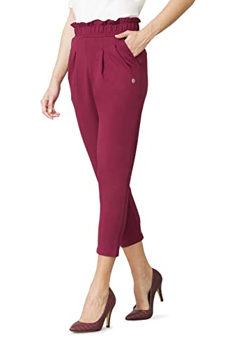Image of Van Heusen Women High Rise Ruffle Regular Fit Pants