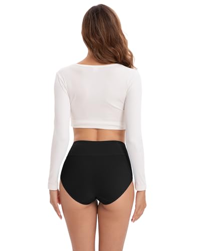 Image of INNERSY Womens Underwear Cotton Briefs Postpartum High Waisted Panties 5 Pack