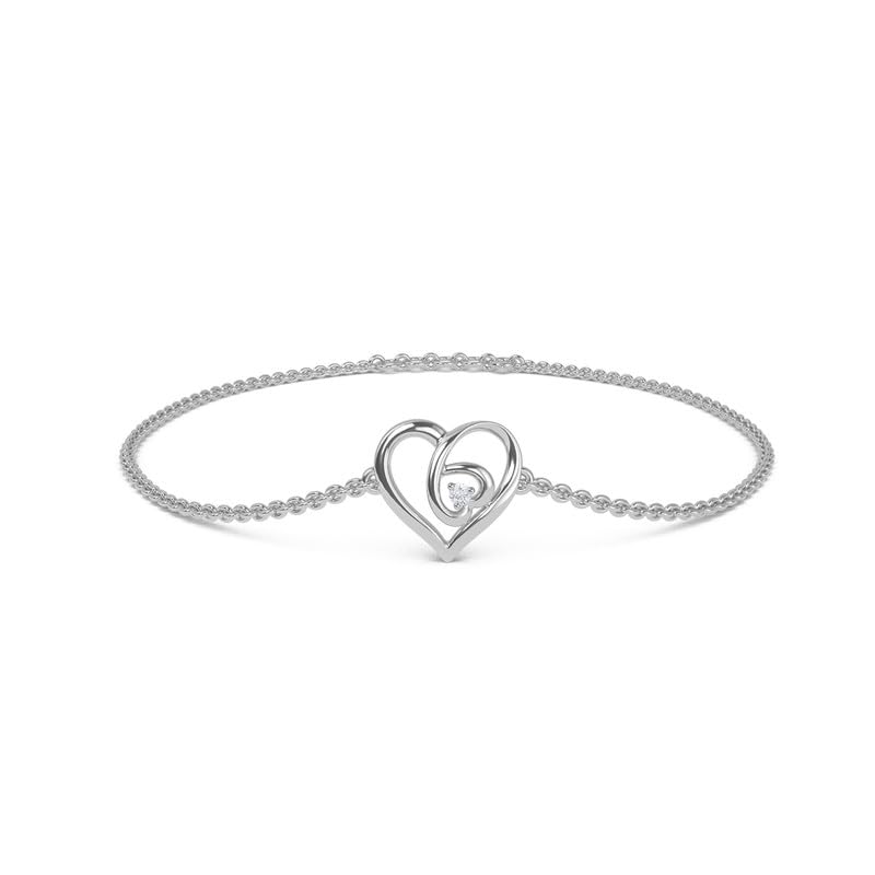 Image of KISNA 14KT|18KT BIS Hallmark Pure Gold Heart bracelets For Women Size -7