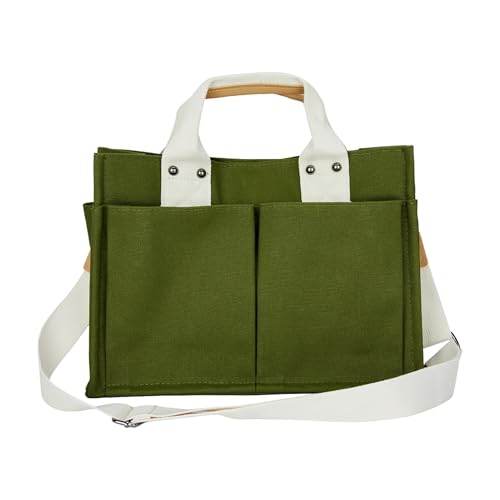 Simple and Fashionable Multi Pocket Canvas Tote Bags for Women