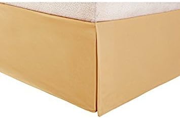 Hotel Quality 600TC 1PC Pleated Bed Skirt 18" Drop Length 100% Egyptian Cotton 600 Thread Count {Twin, Gold Solid}