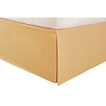 15" Drop Length Hotel Quality 600Tc 1Pc Pleated Bed Skirt 100% Egyptian Cotton 600 Thread Count {King, Gold Solid} #TOP27