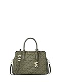Michael Kors Laila Small Satchel, Gold-Tone Hardware/Tonal MK Signature Coated Twill/Ivy