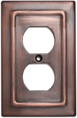 Monarch Abode 19662 Single Switch Architectural Duplex Decorative Wall Plate Switch Plate Outlet Cover, 1-Gang, Antique Copper Finish