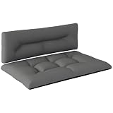Outsunny 2 Seater Pallet Cushions Tufted Pads 3.9 in. Black and Dark Gray