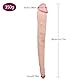 AMAZBEE Lesbische Realistischer Doppeldildo Biegsamer extra langer Biegsame Penis Analplug G Punkt Stimulator,Sex Spielzeug für Frauen Männer Paare (Flesh)