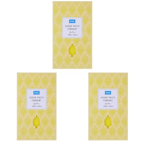 PME Fondant Pasta de Azúcar - Amarillo 250g (Paquete de 3)
