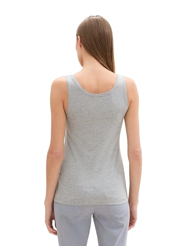 Tom Tailor Damen 1044789 Basic Top Im Doppelpack, 21373 - Medium Silver Grey Melange, M EU – Ansicht 3