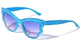 Crystal Glitter Shiny Butterfly Wings Shape Kids Sunglasses (Blue)