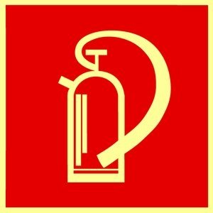 Protection contre l'incendie plastique Extincteur signe # langnachleuchtend # autocollant # 148 x 148 mm