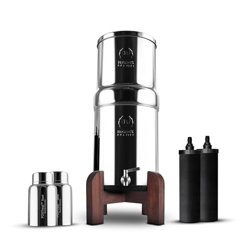 Filtre à eau anti-fluorure Phoenix Gravity 6L en inox pour purifier l'eau du robinet