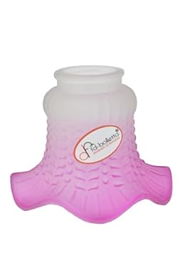 Foto di fd-bolletta arredamento e illuminazione Paralume vetro, vetro di ricambio, vetro ricambio lampada, campana di vetro rosa vl6 Misure:H 10cm,Ø vetro 13,5cm,Ø esterno imboccatura 5,5cm