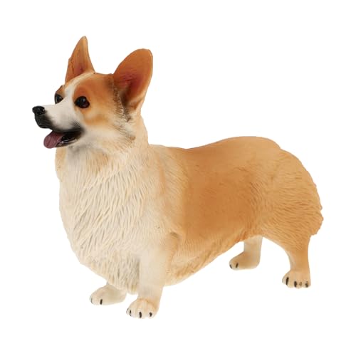 IMIKEYA Welsh Corgi Figurine Miniature Dog Figurine, Standing Corgi Cake Topper, Realistic Animal Statue Dog Collectible Desktop Decor for Home Office Car Fairy Garden Accessory(4.13 x 1.57 x 3.35 in)