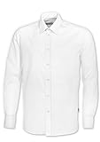 Col de chemise BP 1563-682-21-43/44, Chemise homme, manches longues avec poignets 125,00 g/m², tissu mélangé avec stretch blanc, 17,5