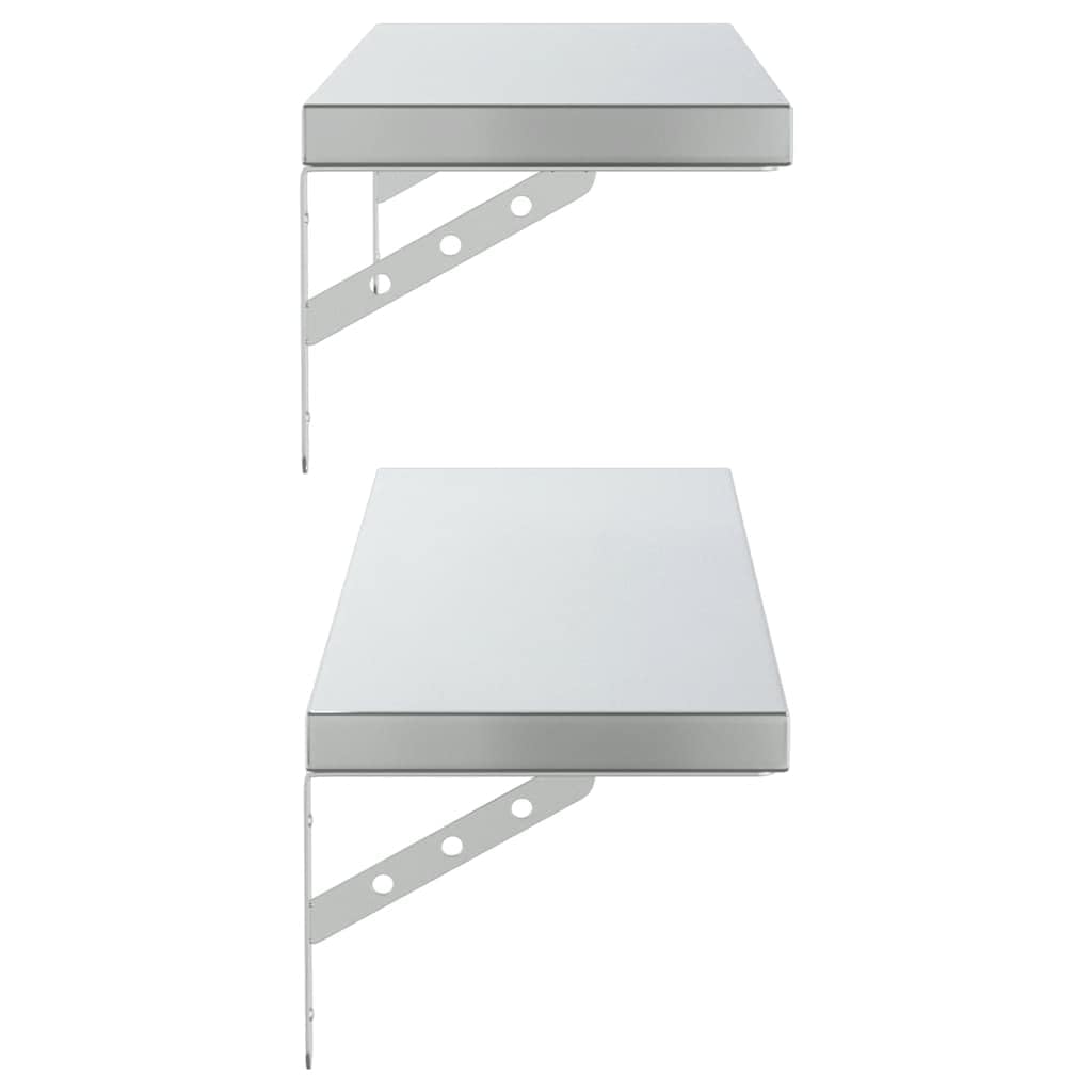 Generisch Wandregale 2 STK. 100x23,5 cm Silbern Edelstahl,Möbel,Regalsysteme,Wandregale-3214504