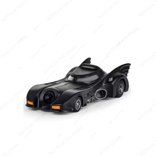 Image of 1:24 Black Batmobile - Pull-Back Alloy Supercar with Lights, Sound & Smoke - Dashboard & Collectible Model for Kids & Adults (Pack of 1)