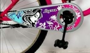 Image of App-Grow Lyra 26-inch Girls Bicycle, Pink Cruiser with Front Basket, Floral Design Pattern, Single Speed