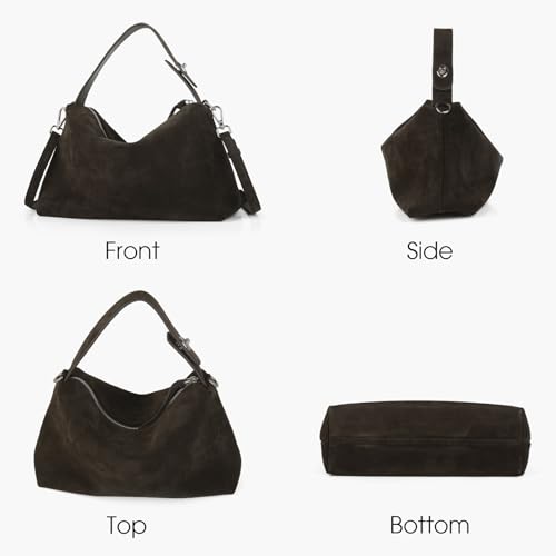 Bolso cruzado de cuero de gamuza premium para mujer miniatura 4