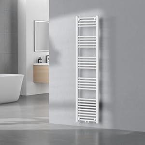 [neu.haus] radiateur sèche serviettes chauffage pour salle de bain porte serviettes mural chauffant à eau chaude 556 w acier 160 x 40 cm blanc