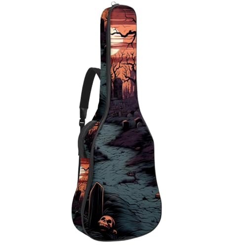 Housse de guitare électrique imperméable en tissu Oxford motif Halloween 49