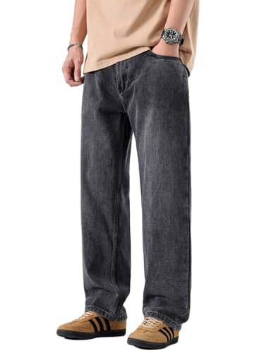 Kinghua Baggy Jeans for Men Spring Summer Casual Straight Leg Loose Fit Vintage Streetwear Trousers Denim Pants with Pockets - Main Image