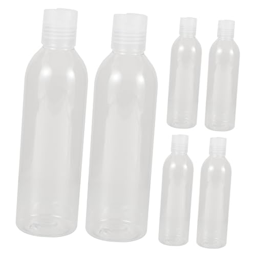 KAILIKETIY 6個透明プレス式旅行用詰め替えボトル 化粧品容器 シャンプー乳液
