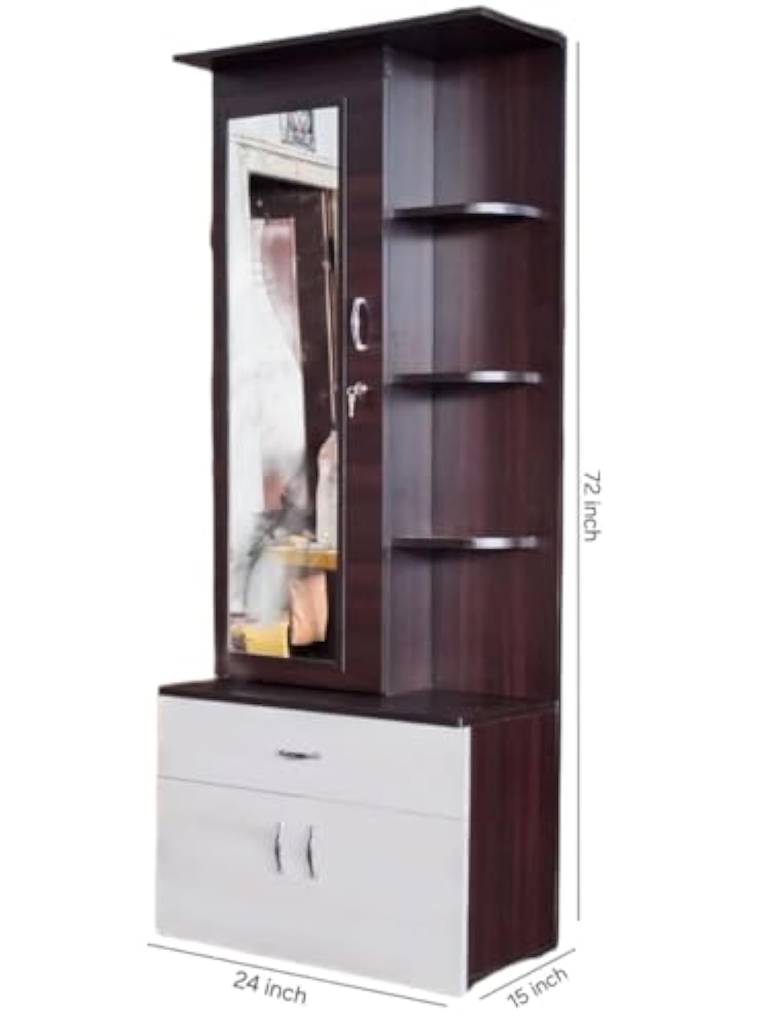 Dressing Table with Drawer and Storage for Bedroom