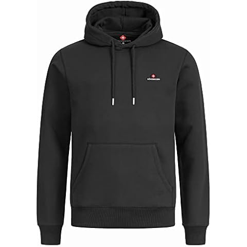 Höhenhorn Janga Hoodie Men's Hooded Pullover Hoody Sweatshirt, Black with badge, L Cover