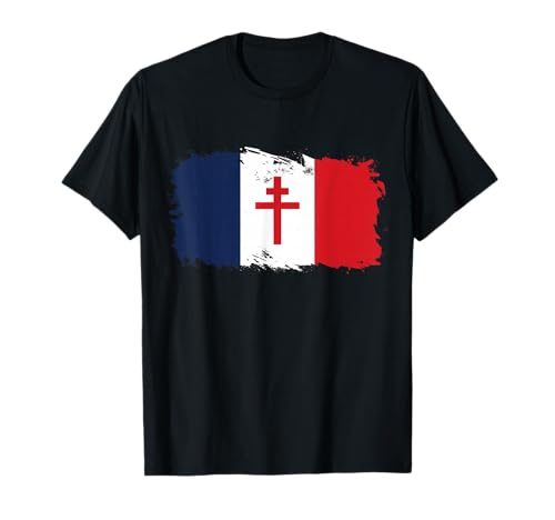 Drapeau Français avec Croix de Lorraine T-Shirt
