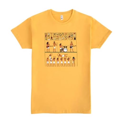 Pampling Camiseta de Manga Corta, 100% Algodón, Ropa Unisex para Hombres y Mujeres en 5 Tallas, Camiseta Amarilla, Modelo Ancient Rock (XL)