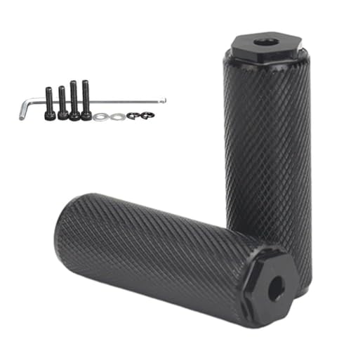 Vibsky Repose-pieds de vélo en alliage d'aluminium 75 x 25 mm pour essieu arrière de 5 mm, pédales cylindriques moletées antidérapantes, compatibles avec les vélos de route BMX et de montagne