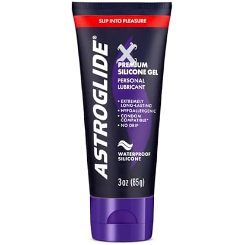 ASTROGLIDE Silicone Gel Lube,X Premium Waterproof, 3 Fl Oz, Travel Size