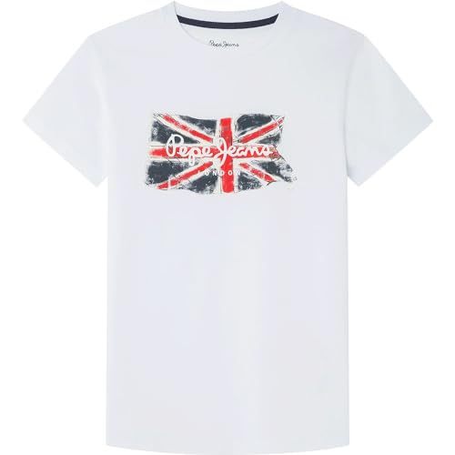 Pepe Jeans Clag Jr Camiseta, Blanco (Blanco), 16 años para Niños