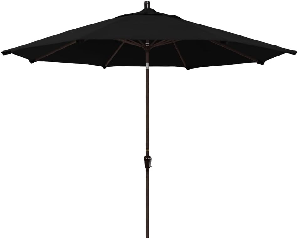 California Umbrella 11' Rd Sunset Series Aluminum Patio Umbrella, Crank Lift, Auto Tilt Tilt, Bronze Finish