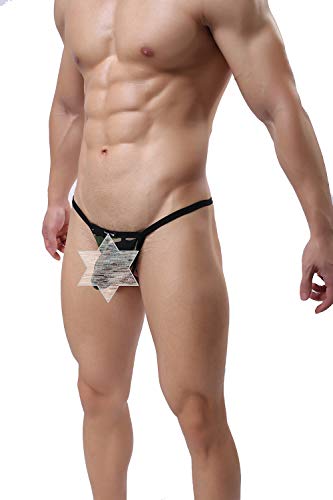 Yukaichen Men's Strapless Jock Ice Silk Thongs Underwear Camouflage Low-Rise G-String 3-Pack-Xl #TOP1