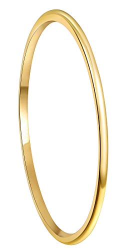 CROWNAL Alliance fine en tungstène blanc de 1 mm/2 mm pour homme et femme, dôme uni poli, confortable, taille 3 à 10, Or, tungstène, jaune, Tungstène