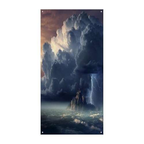 Bannière de porte de bienvenue nuage foncé grande toile amusante 90x180cm