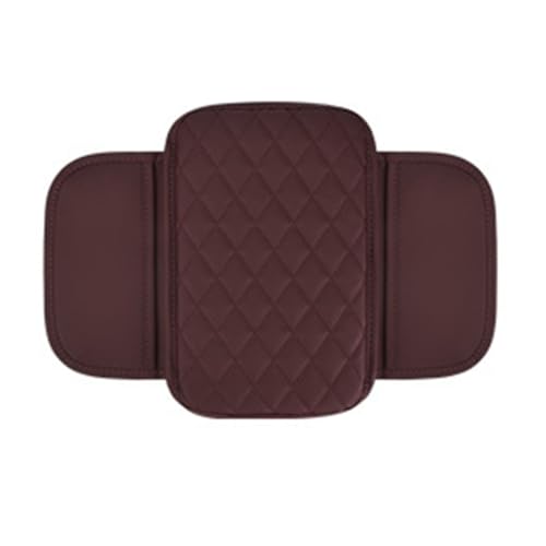 SANLUFACC Copri Bracciolo Auto per Abarth 500e Cabriolet 2023 2024 2025, Copertura Console Centrale Bracciolo Protezione Tasca Portaoggetti Accessori Auto,Brown