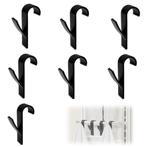 QhgPnt 7PCS Radiator Towel Hooks, Black Radiator Hooks, Towel Rail Radiators Hook, Hook Towels Radiators for Bathroom