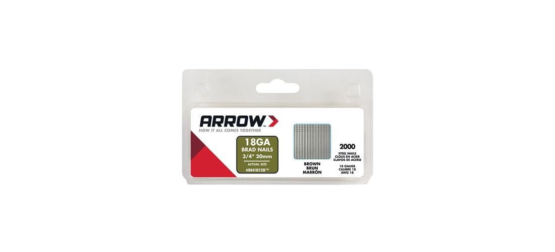Arrow Fastener BN1812BCS Genuine 3/4-Inch, 18-Gauge Brown Brads, 2,000-Pack