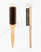 100% Boar Bristle Slick-Back Brush | Natural Wooden Styling Tool to Restore Shine & Frizz Control, Smooth Flyaways | Teasing to Add Volume | Perfect for Sleek Ponytails, Buns & Men's Beard Grooming